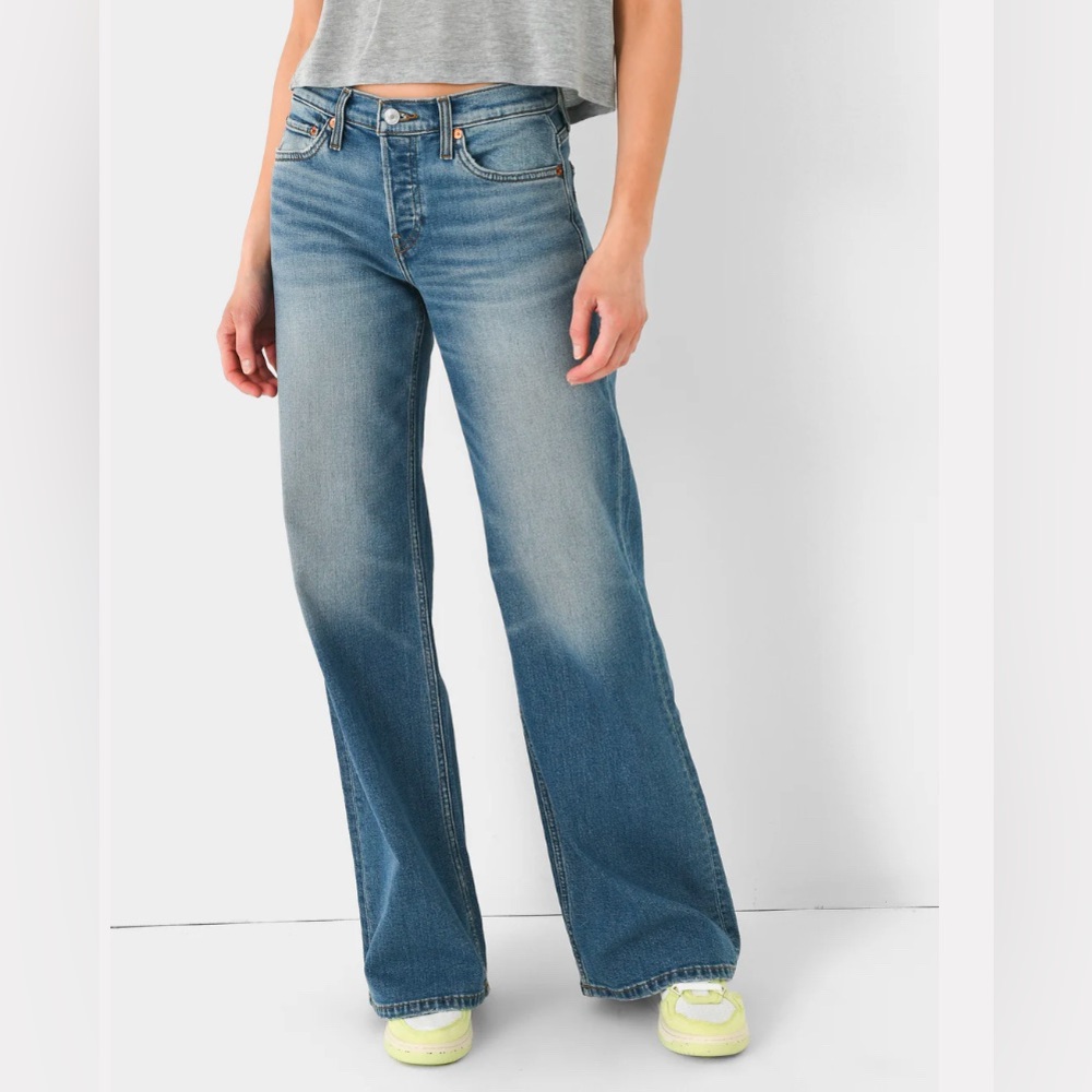 Re/Done Mid Rise Wide Leg Jeans - size 31 - NWT $295